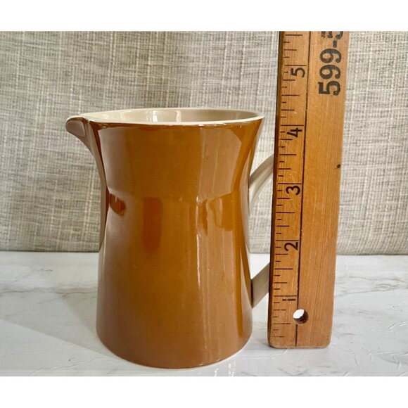 Vintage Mikasa Stoneware Creamer and Gravy Boat Mocha Brown Midcentury modern. - Picture 4 of 9